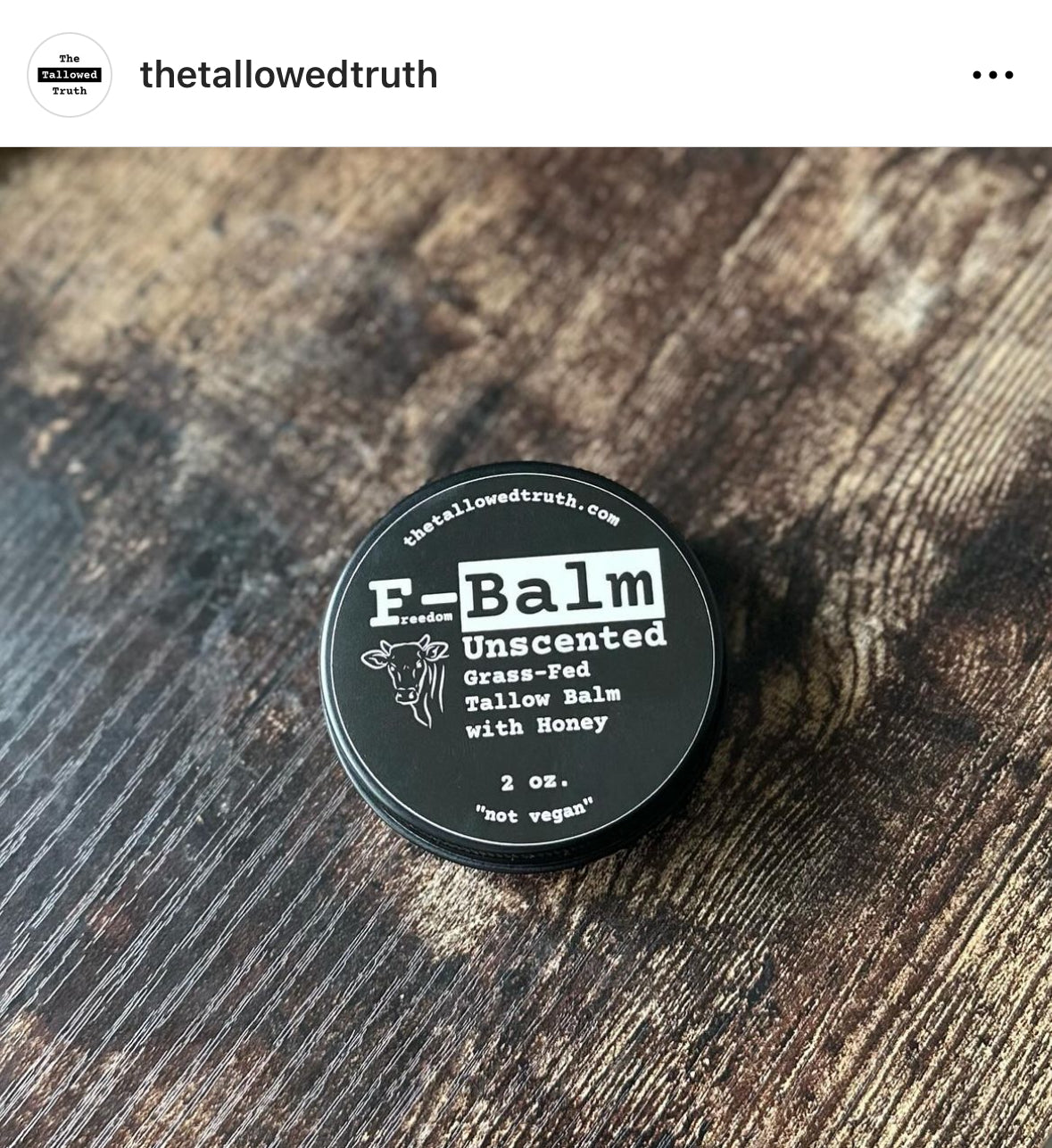 F-Balm - Anti-Aging Tallow Balm - Black Label (UNSCENTED) - 2 oz.
