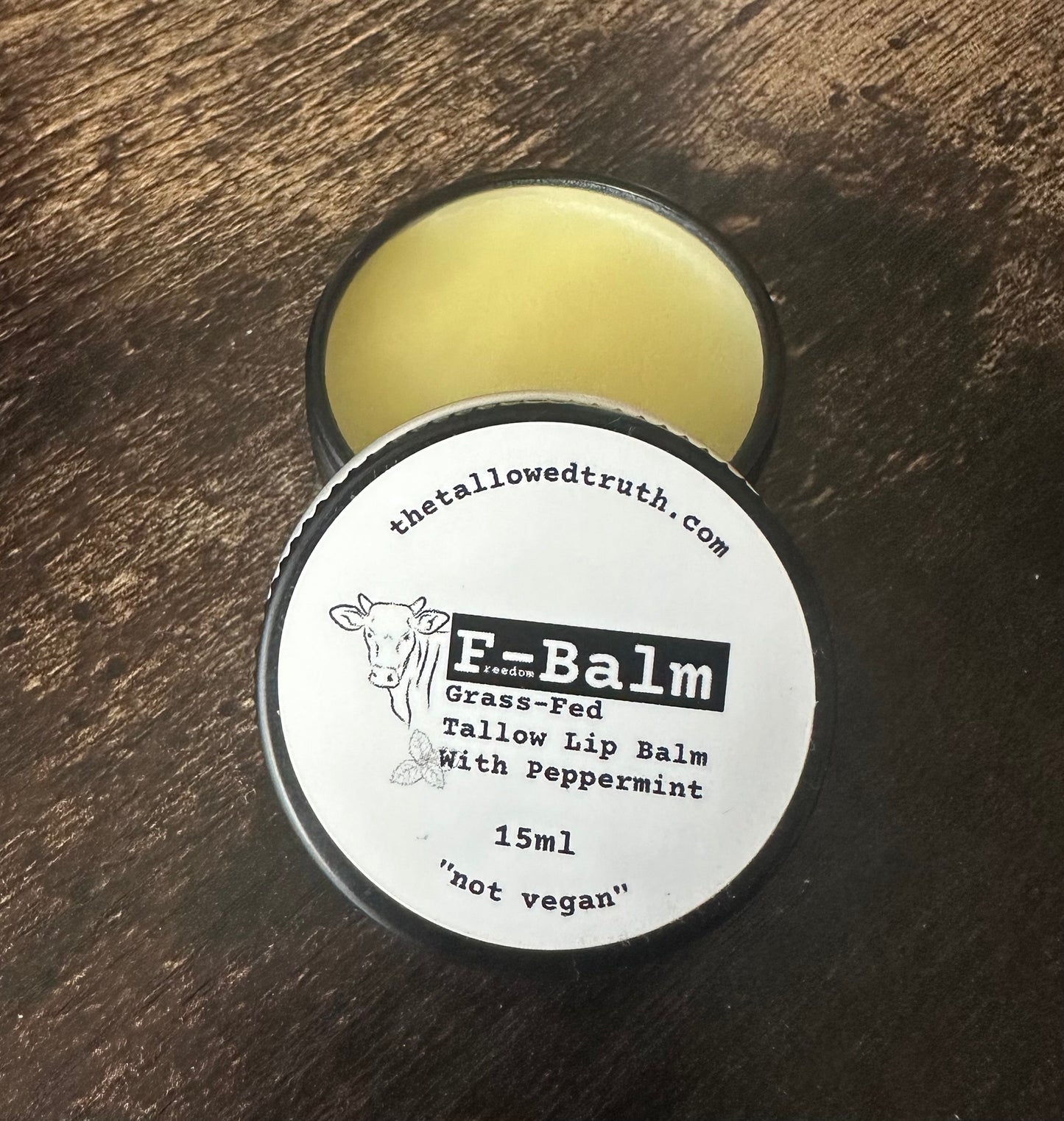 F-Balm "free speech"  Premium Tallow Peppermint Lip Balm 15ml - 3 Pack