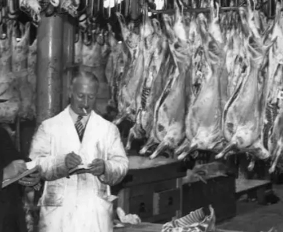 A butcher at work in a traditional butchery